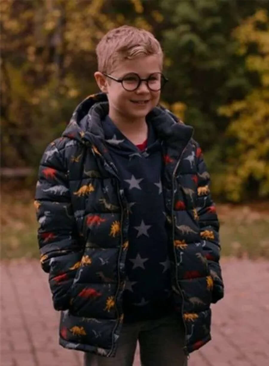 Ginny & Georgia Austin Miller Blue Printed Puffer Jacket