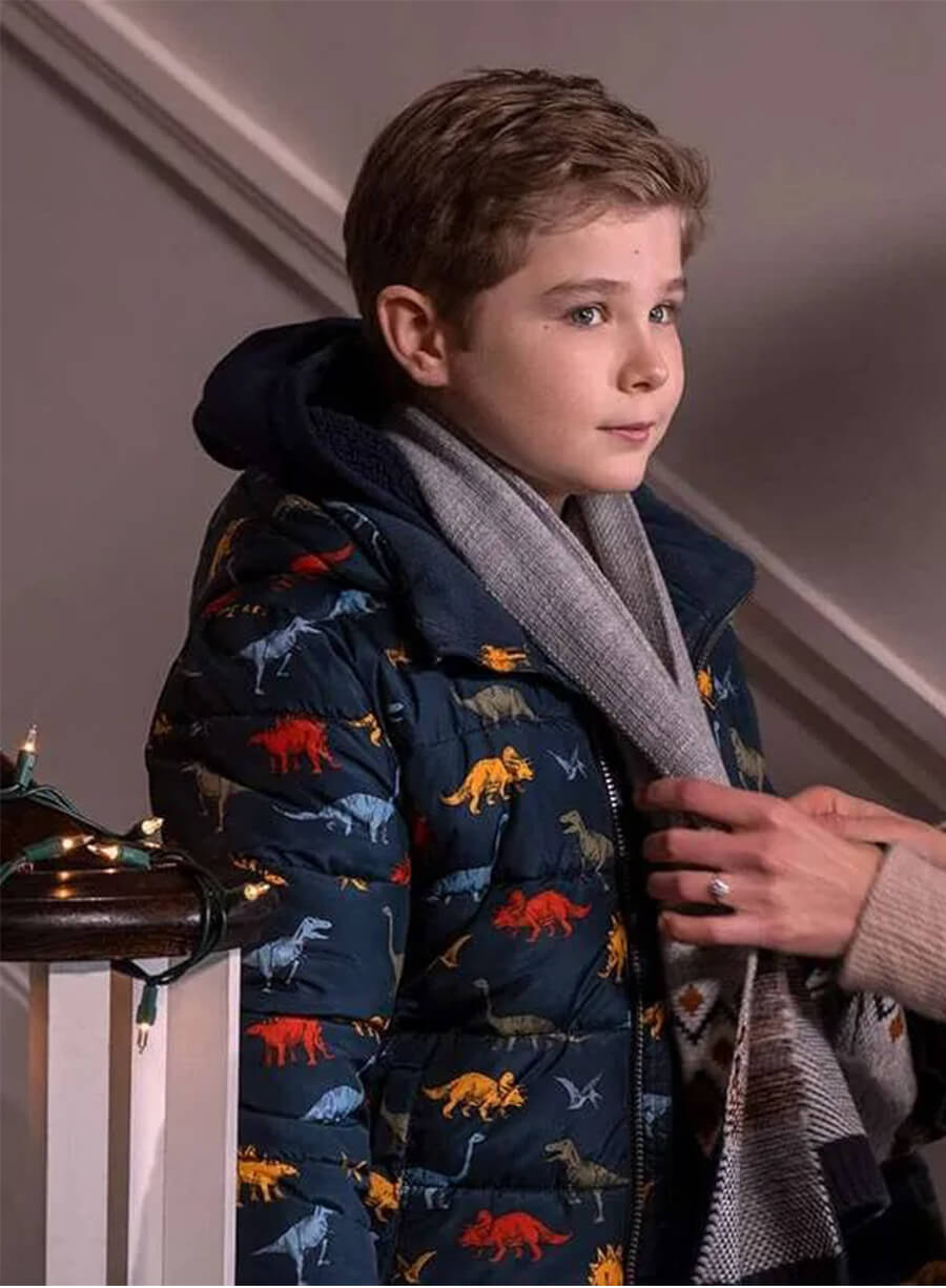 Ginny & Georgia Austin Miller Blue Printed Puffer Jacket