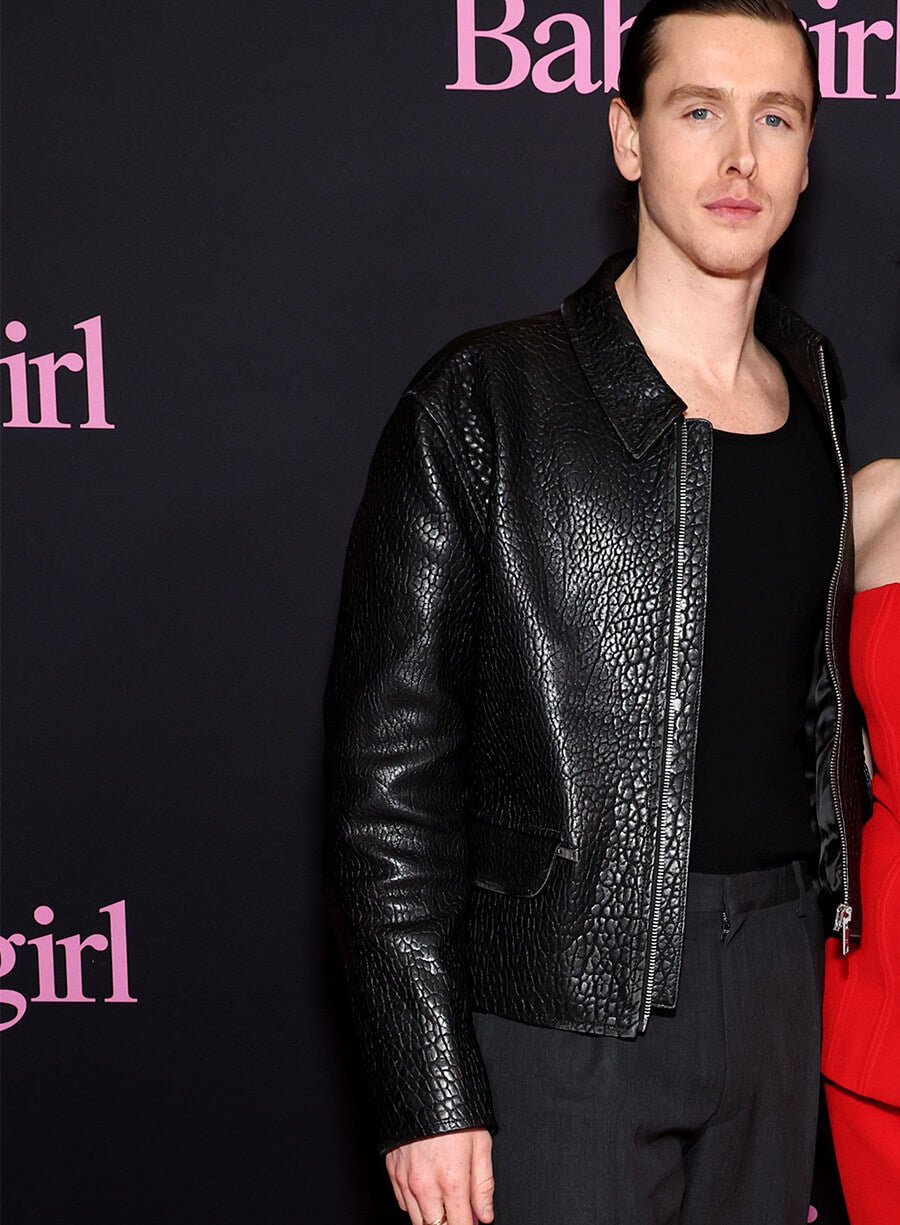 Harris Dickinson Babygirl 2024 Premier Event Leather Jacket