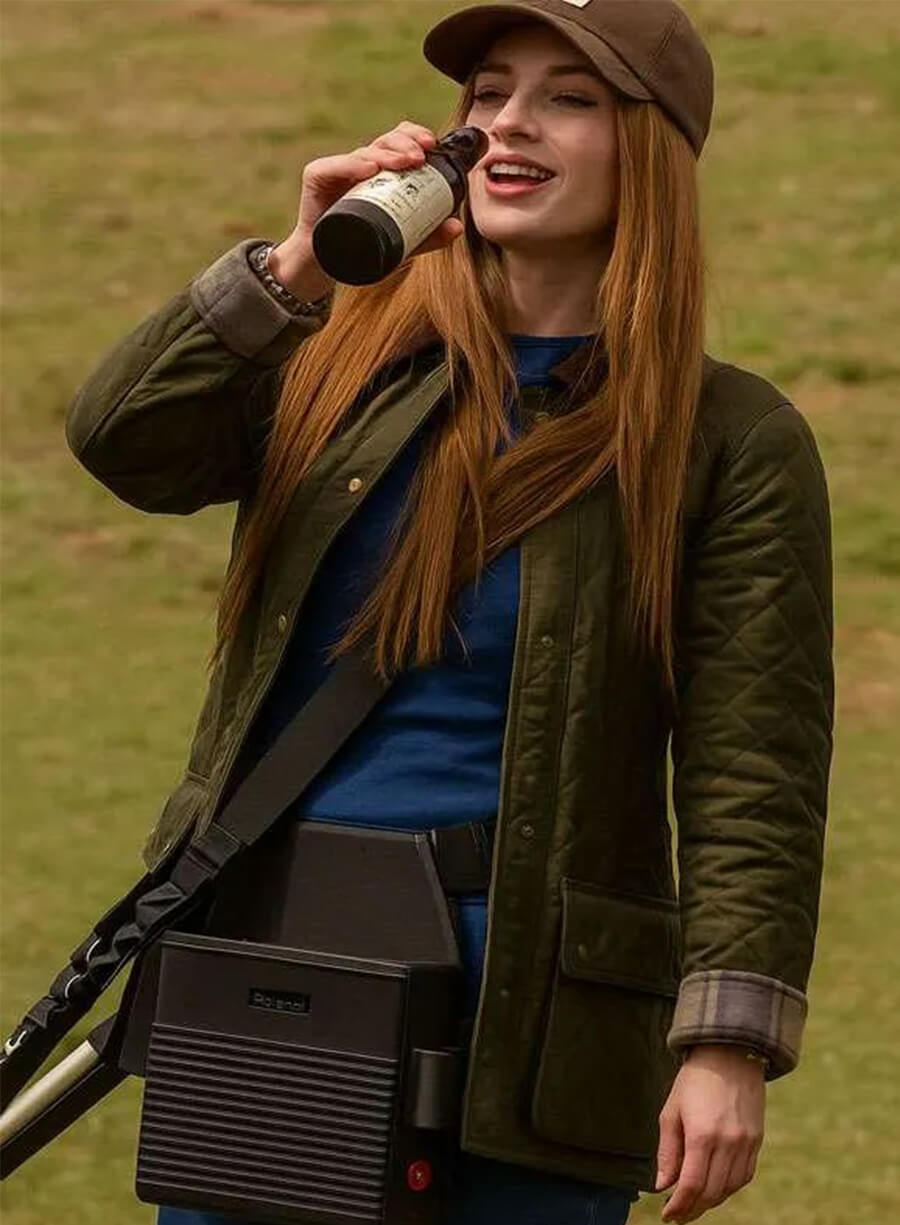 Jaime Ray Newman The Hunting Wives Callie Green Quilted Jacket