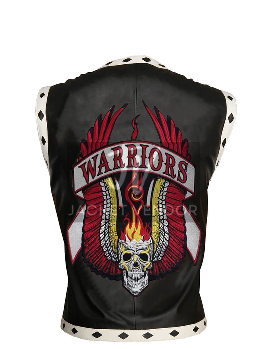 James Remar Ajax The Warriors Black White Leather Vest