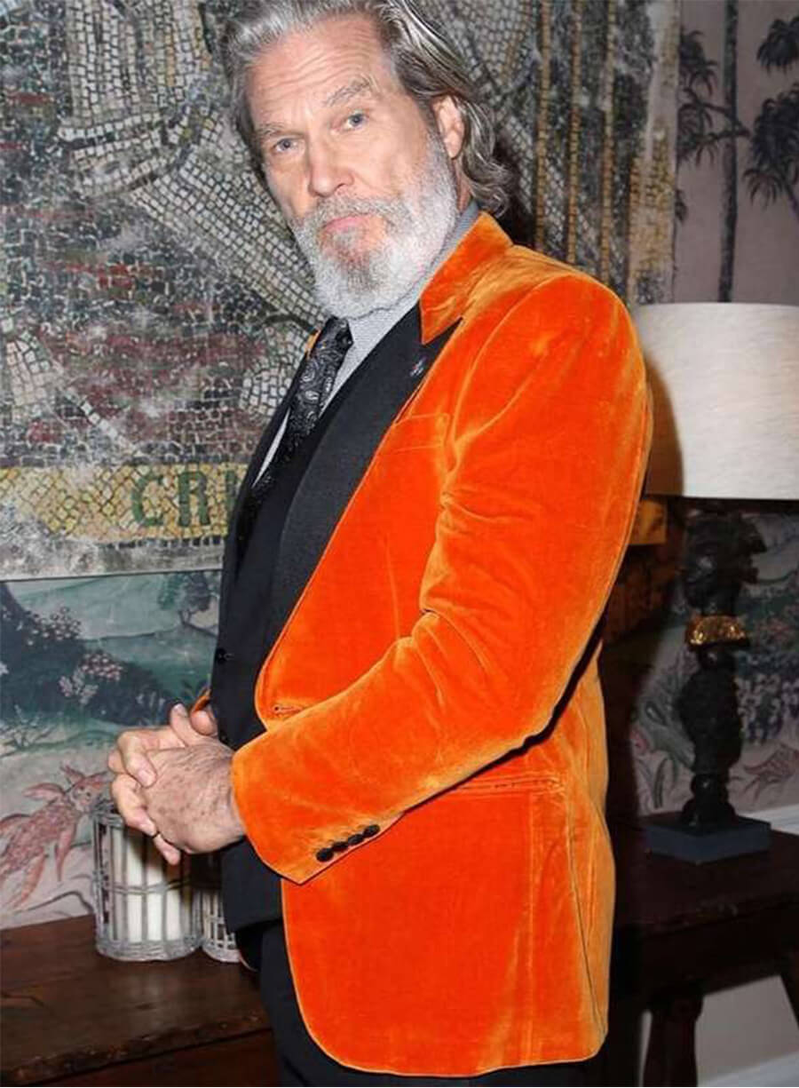 Jeff Bridges Dan Chase The Old Man S02 Orange Velvet Blazer