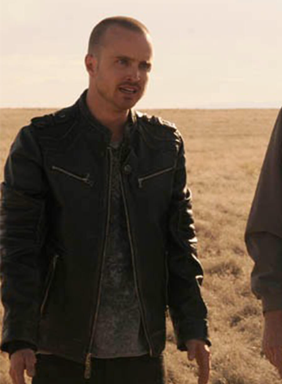 Jesse Pinkman Breaking Bad Black Biker Leather Jacket