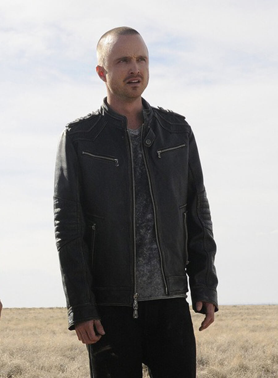 Jesse Pinkman Breaking Bad Black Biker Leather Jacket