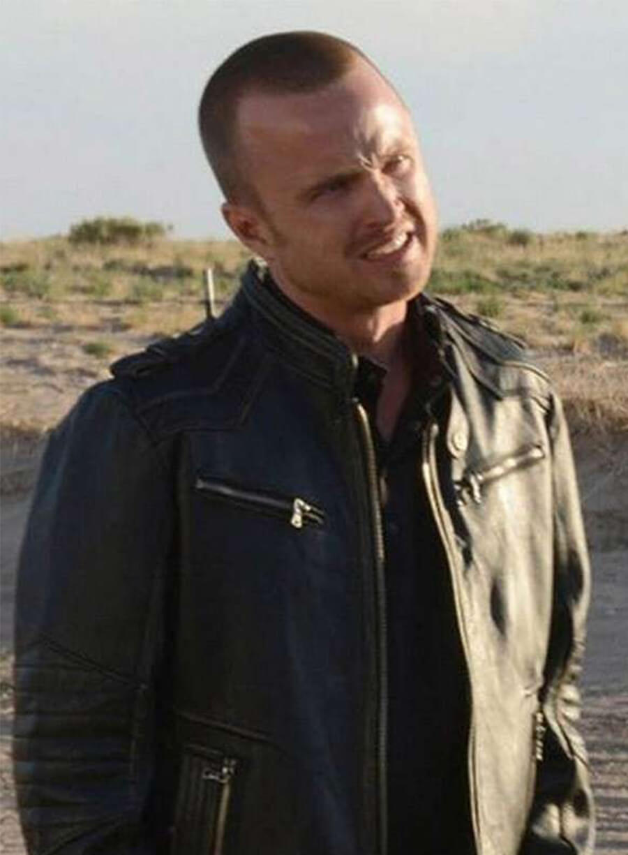 Jesse Pinkman Breaking Bad Black Biker Leather Jacket