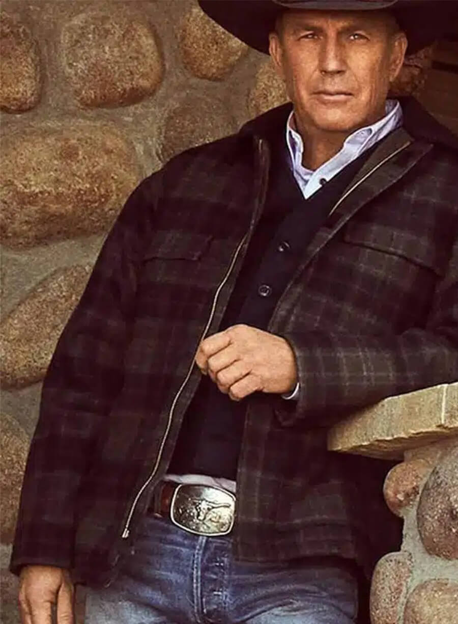 John Dutton Yellowstone Plaid Wool Jacket