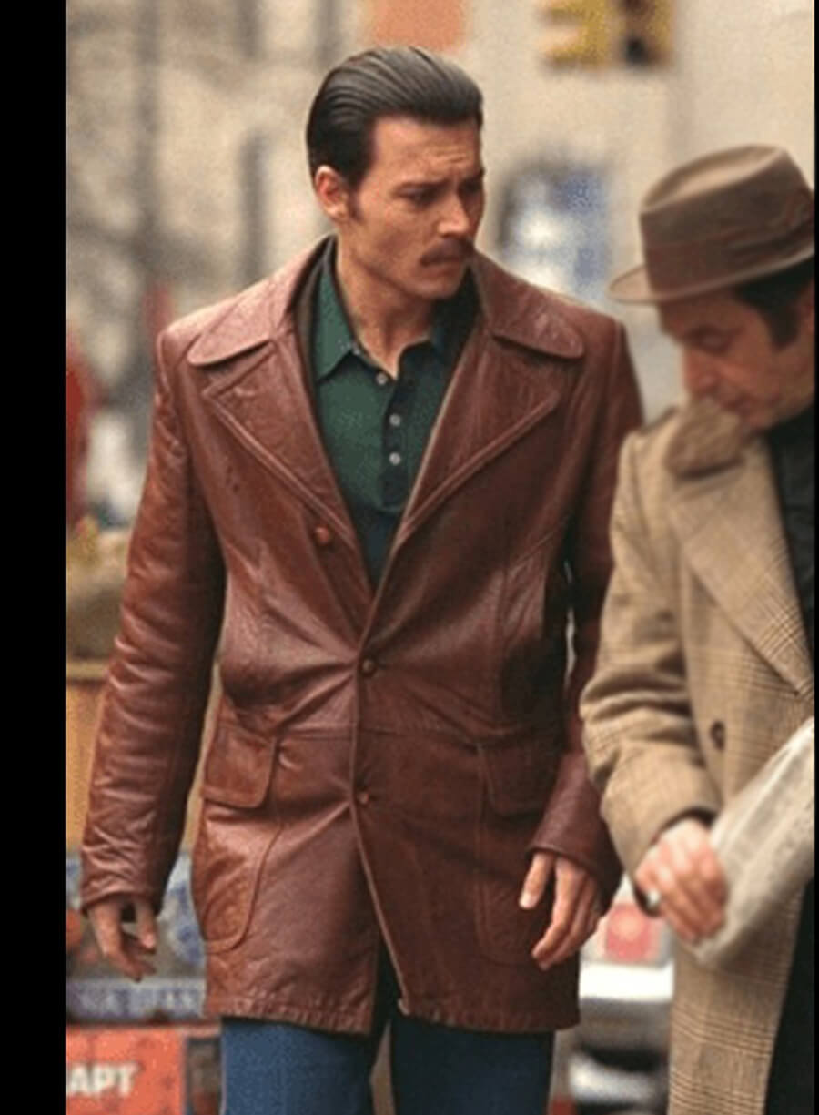 Johnny Depp Donnie Brasco Joseph Pistone Leather Coat