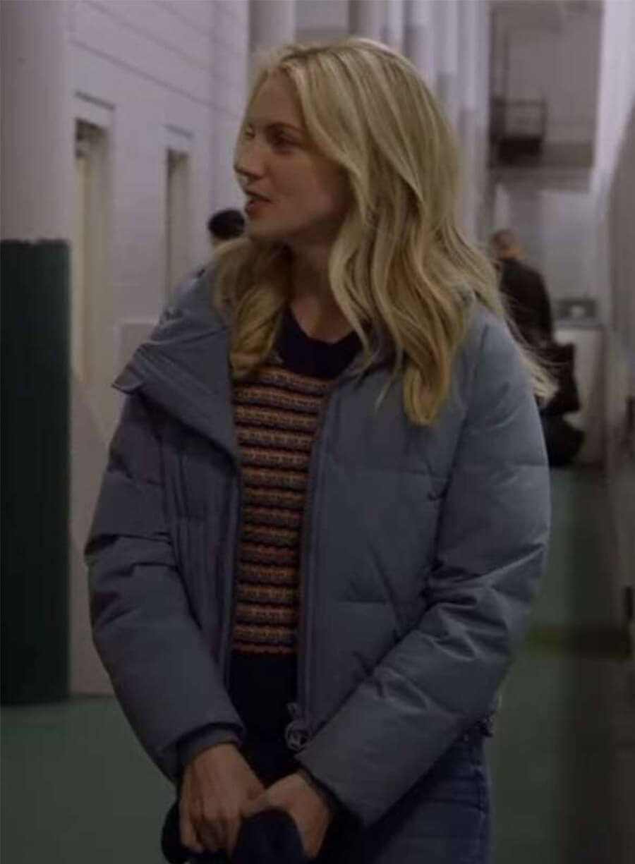 Kara Killmer Sylvie Brett Chicago Fire S12 Grey Puffer Jacket