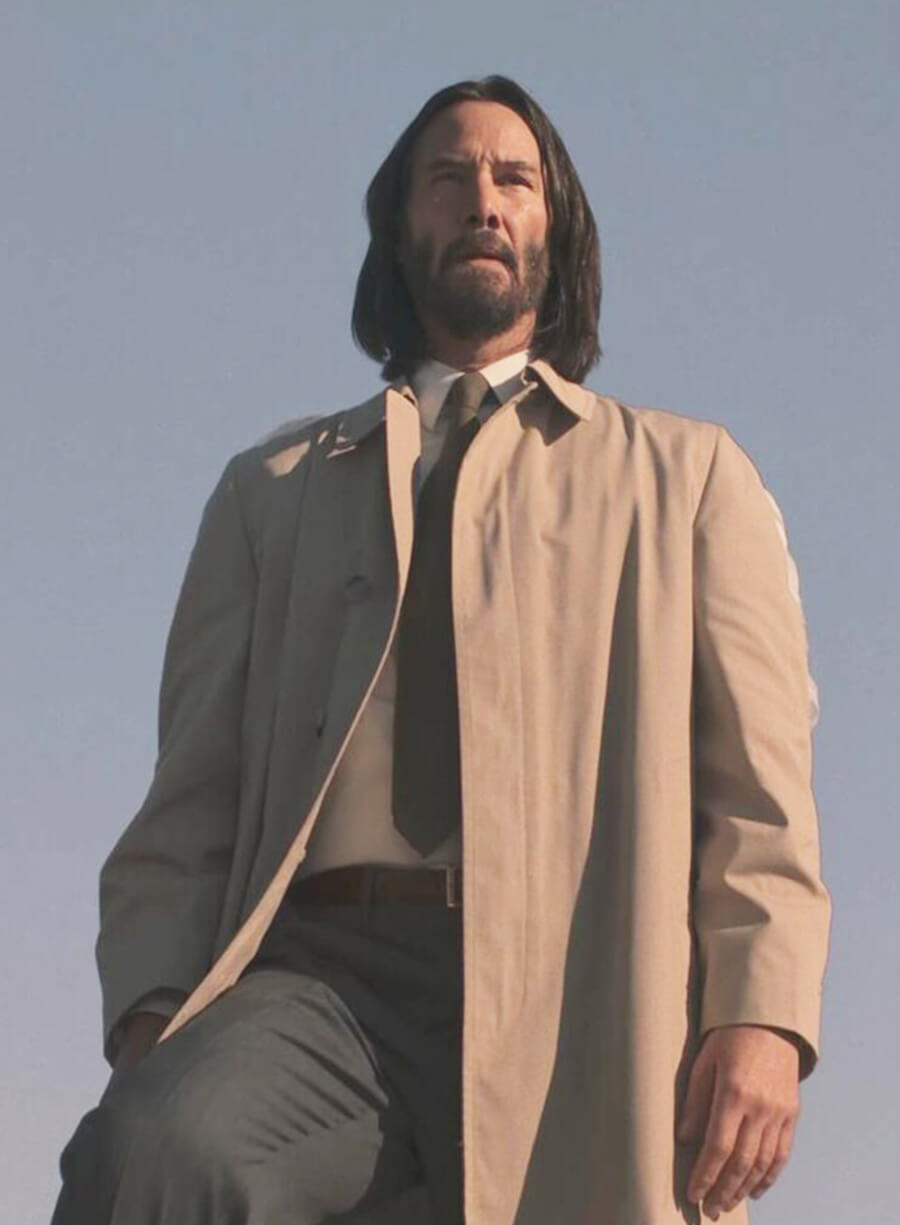 Keanu Reeves Good Fortune 2025 Gabriel White Coat