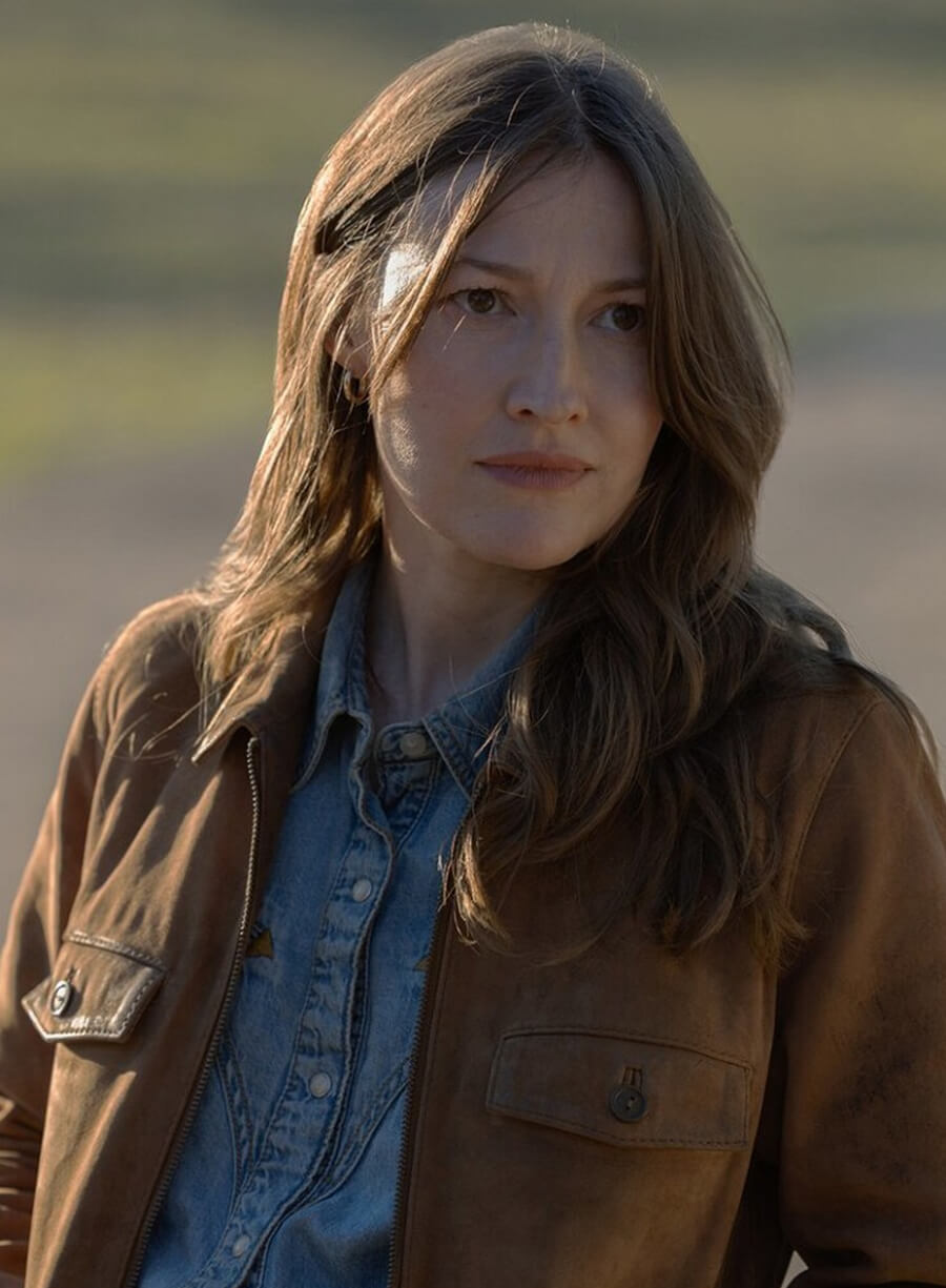 Kelly Macdonald Lanterns Sheriff Kerry Brown Suede Jacket