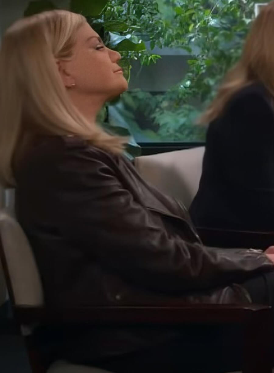 Kristen Johnston Leanne 2025 Carol Black Leather Jacket