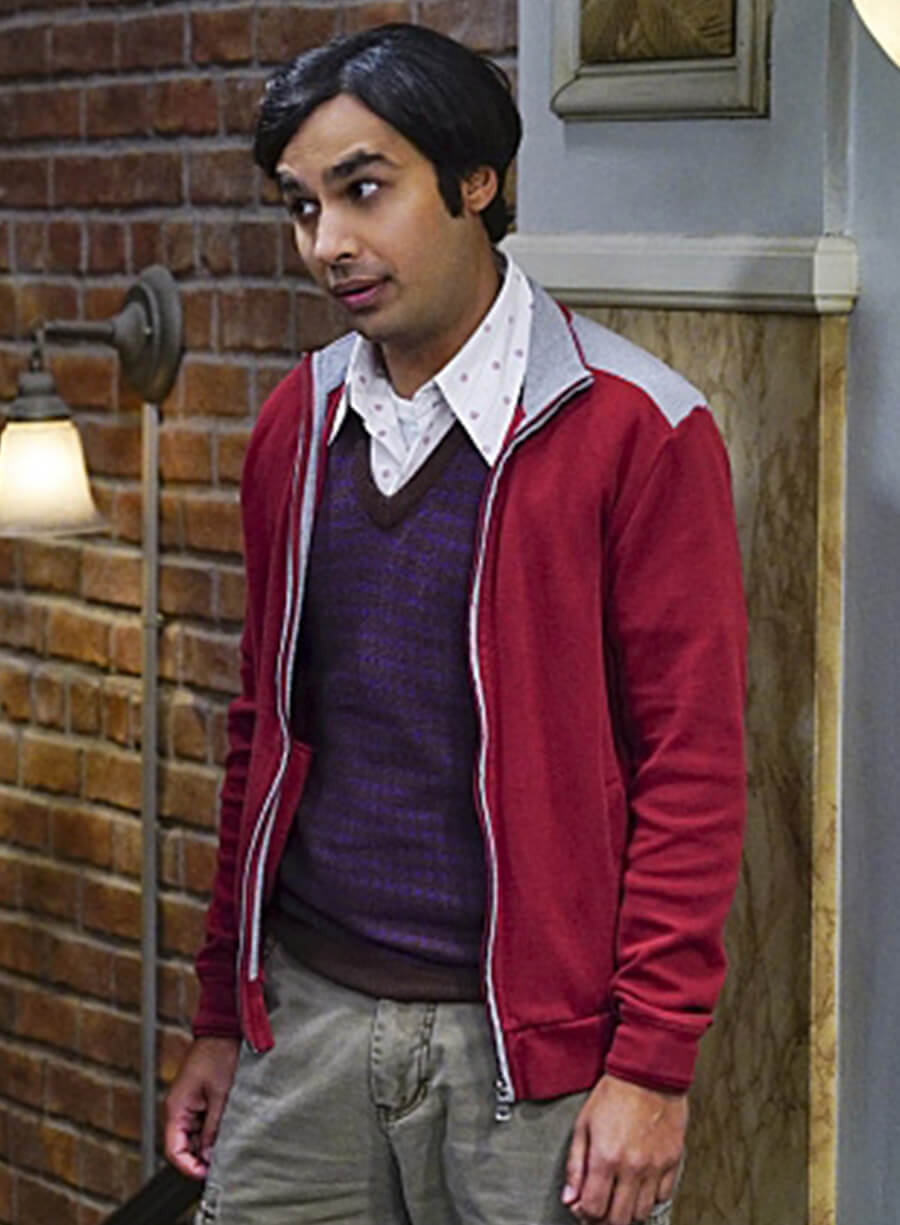 Kunal Nayyar The Big Bang Theory Season 9 Raj Red Jacket
