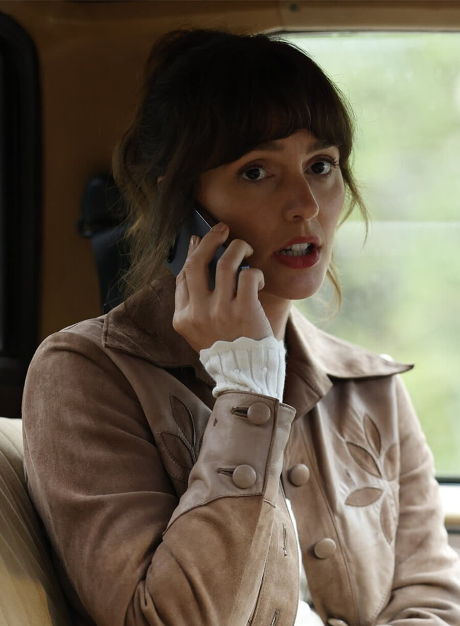 Leighton Meester Good Cop/Bad Cop Lou Brown Suede Jacket