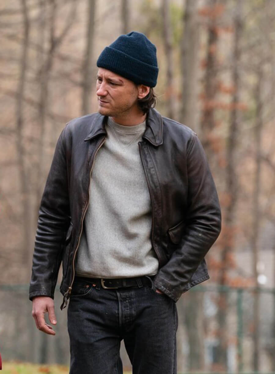Lewis Pullman Riff Raff 2024 Rocco Leather Jacket