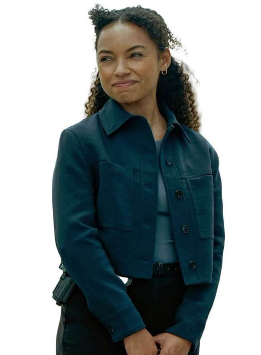 Logan Browning I Will Find You 2026 Sarah Blue Jacket