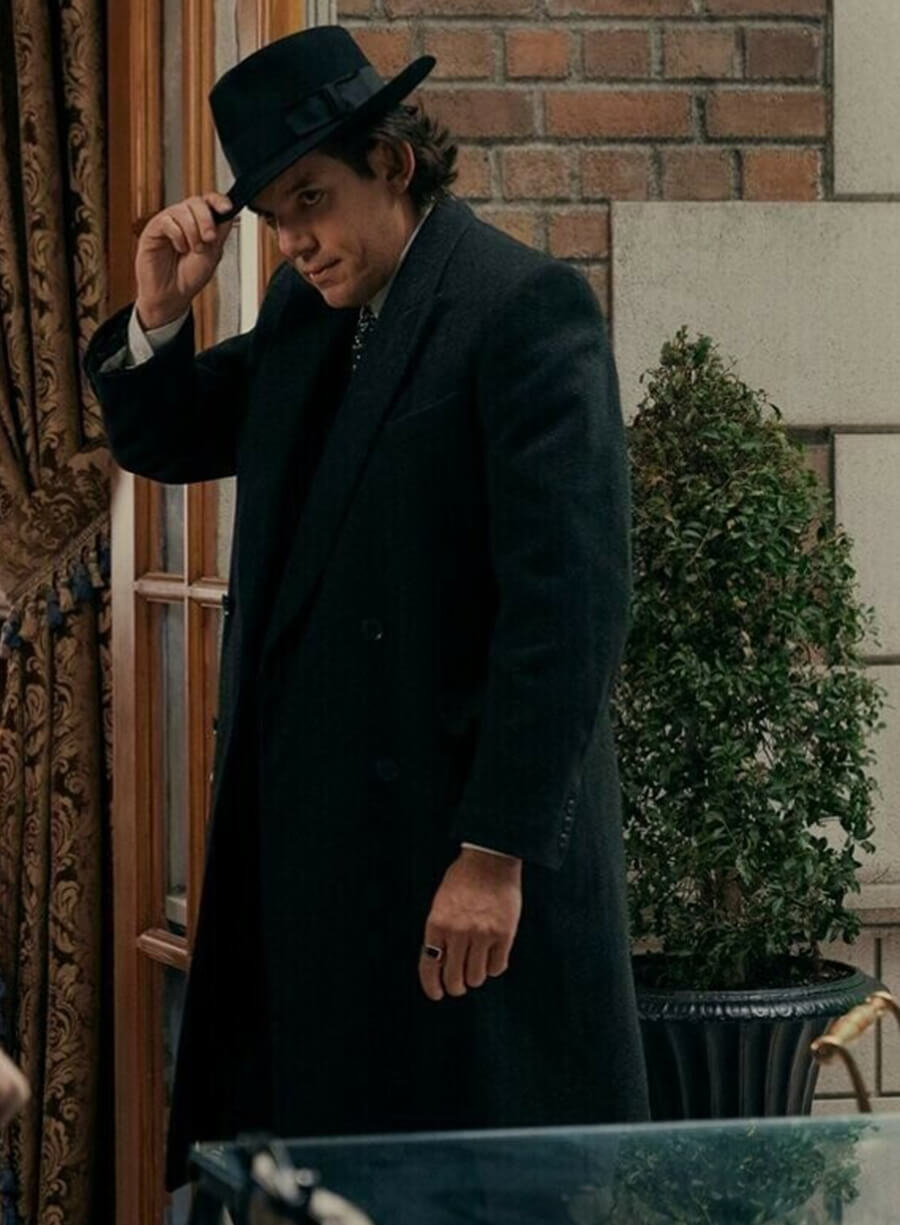 Lukas Haas Spider-Noir 2026 Winston Black Wool Coat