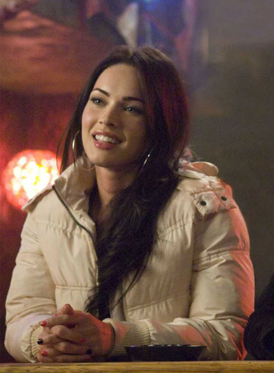 Megan Fox Jennifer's Body Jennifer Check White Puffer Jacket