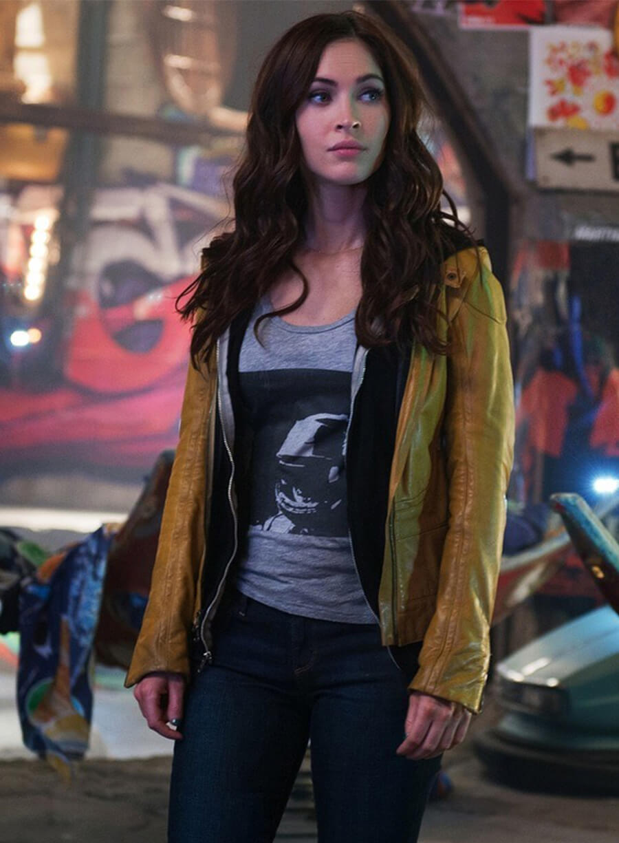Megan Fox Teenage Mutant Ninja Turtles Yellow Leather Jacket