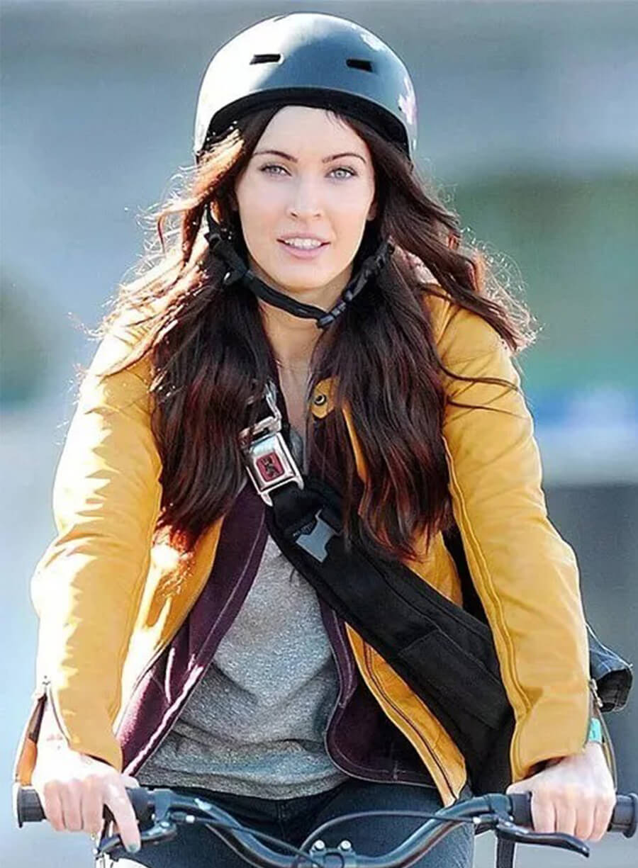 Megan Fox Teenage Mutant Ninja Turtles Yellow Leather Jacket