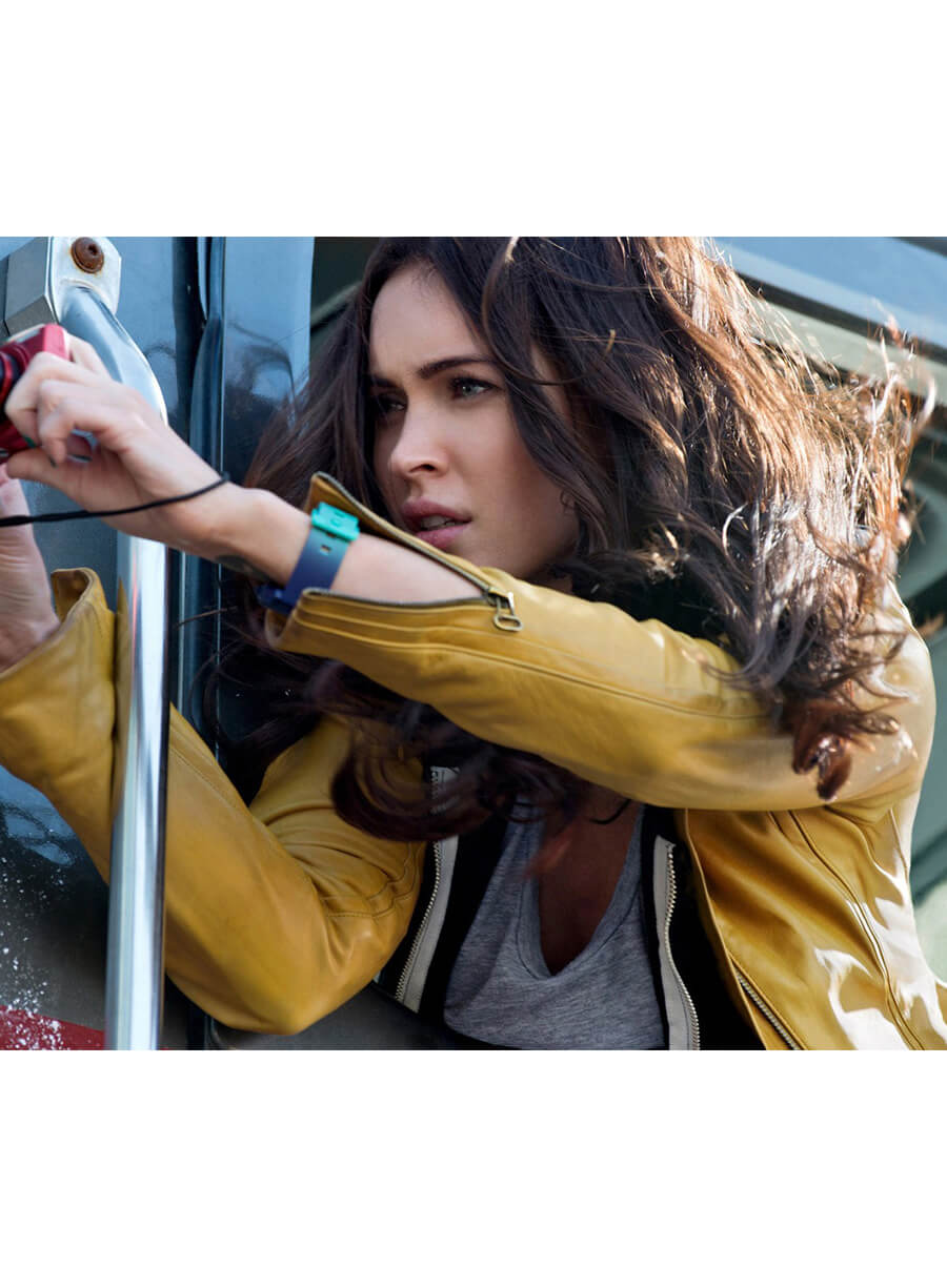 Megan Fox Teenage Mutant Ninja Turtles Yellow Leather Jacket