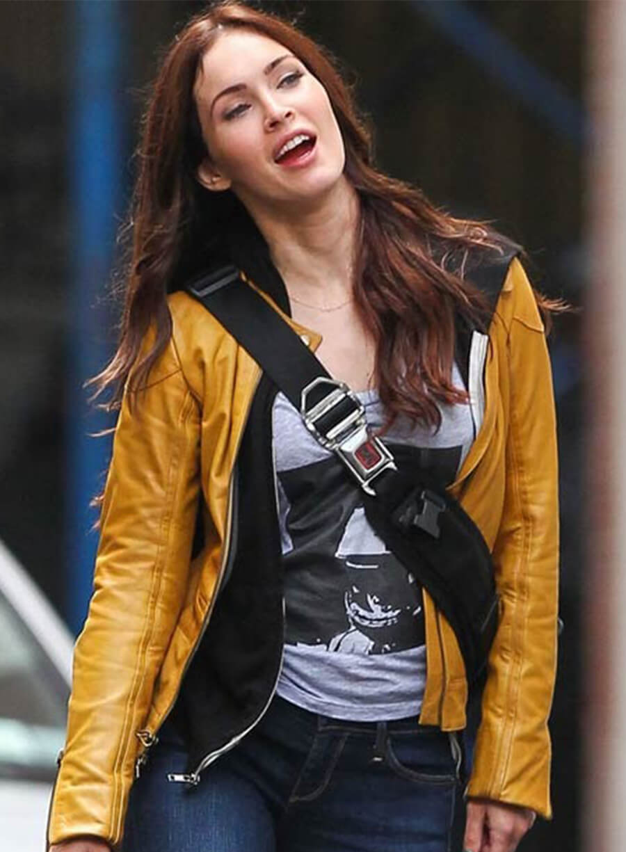 Megan Fox Teenage Mutant Ninja Turtles Yellow Leather Jacket