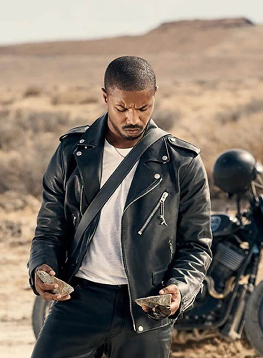 Michael B. Jordan Black Biker Leather Jacket