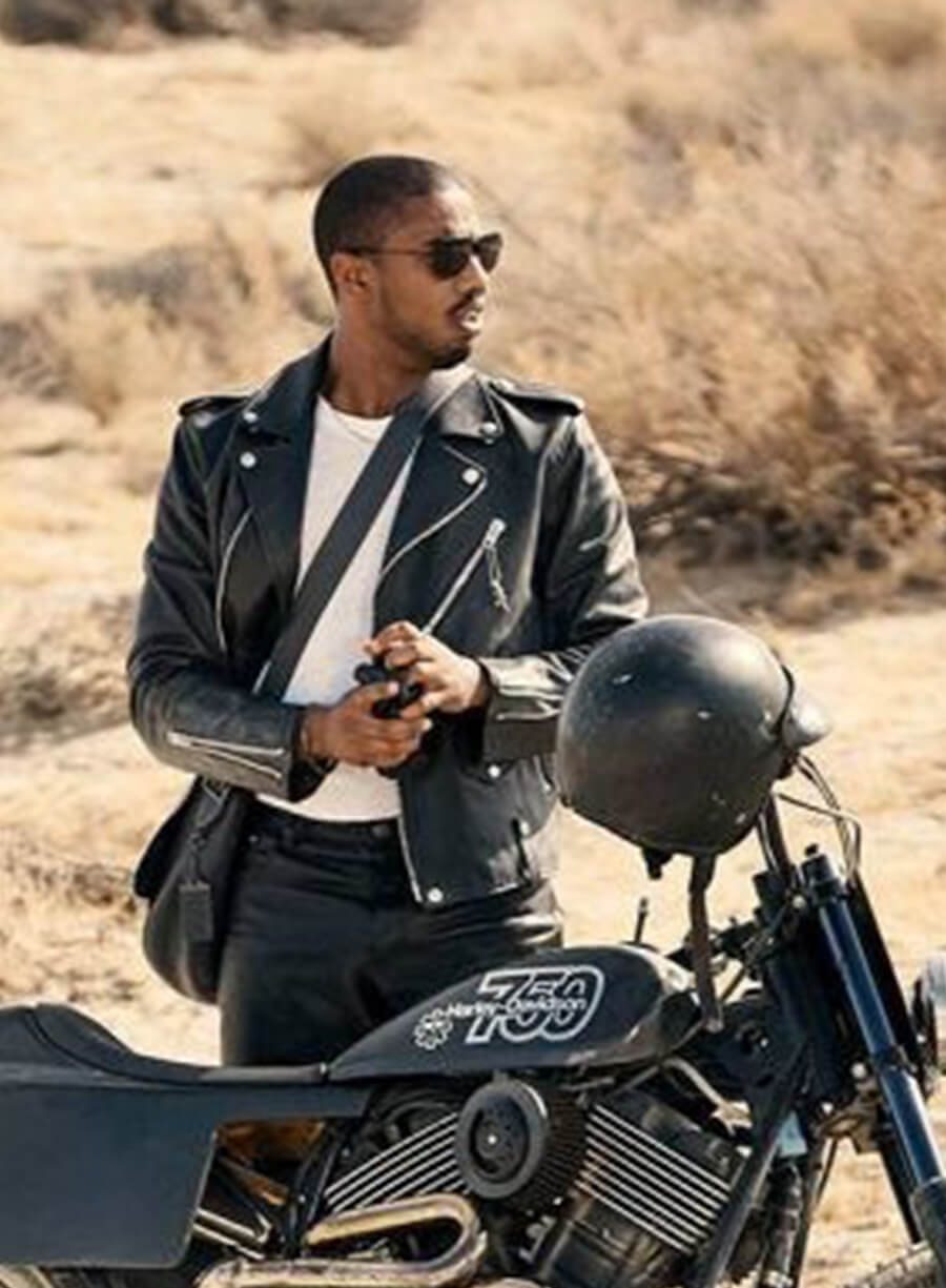 Michael B. Jordan Black Biker Leather Jacket