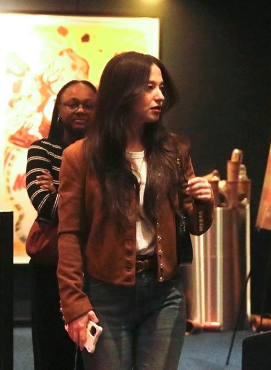 Mikey Madison Anora Los Angeles 2025 Brown Suede Jacket
