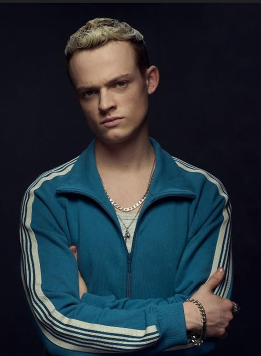 MobLand 2025 Anson Boon Eddie Blue Tracksuit