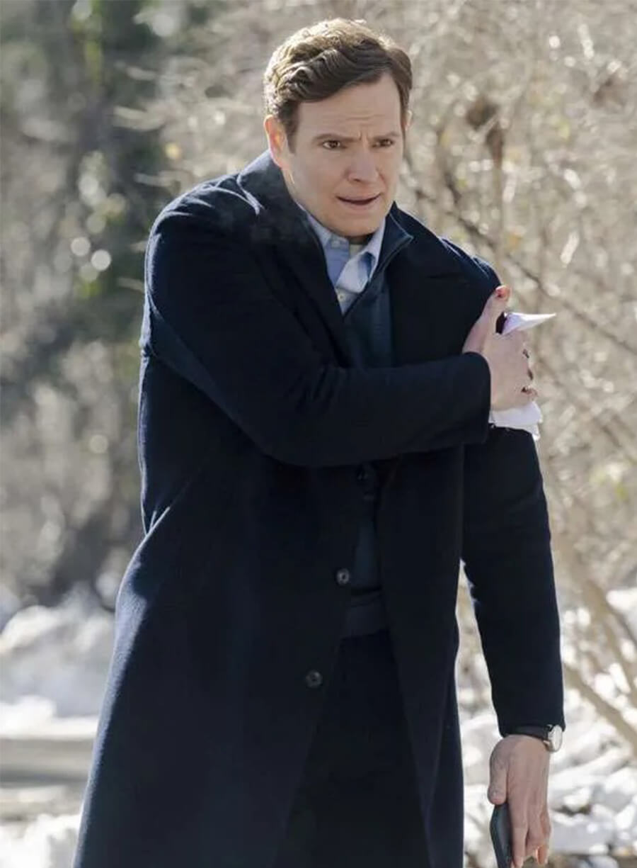 Nick Gehlfuss CIA 2026 Bill Goodman Black Wool Coat