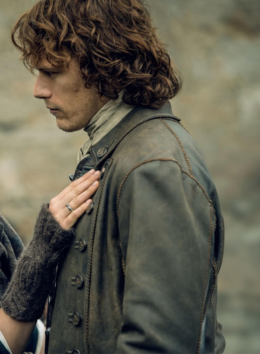Outlander S02 Jamie Fraser Frock Coat Leather Greatcoat