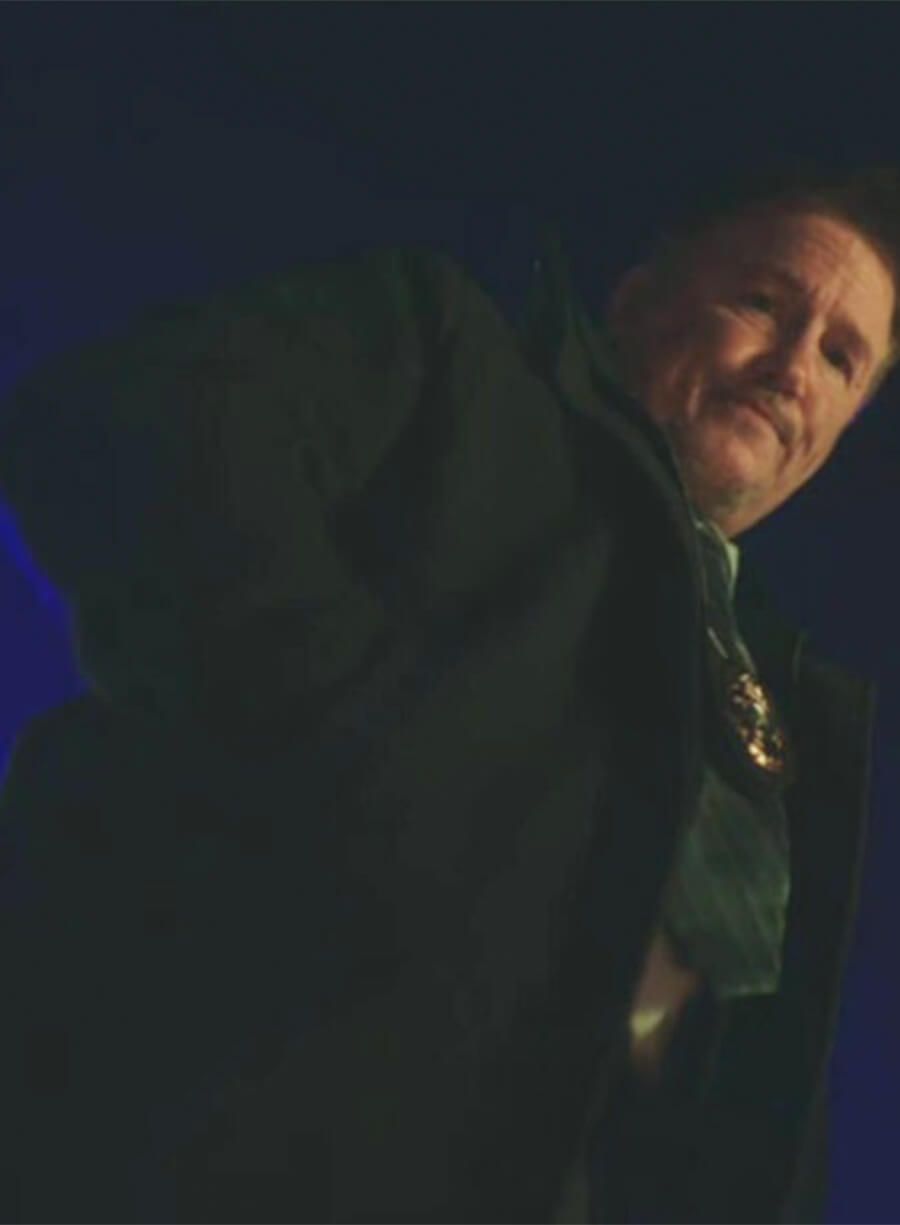 Peacemaker Detective Larry Fitzgibbon Black Wool Coat