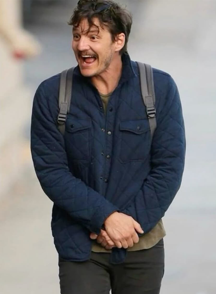 Pedro Pascal Blue Quilted Jacket