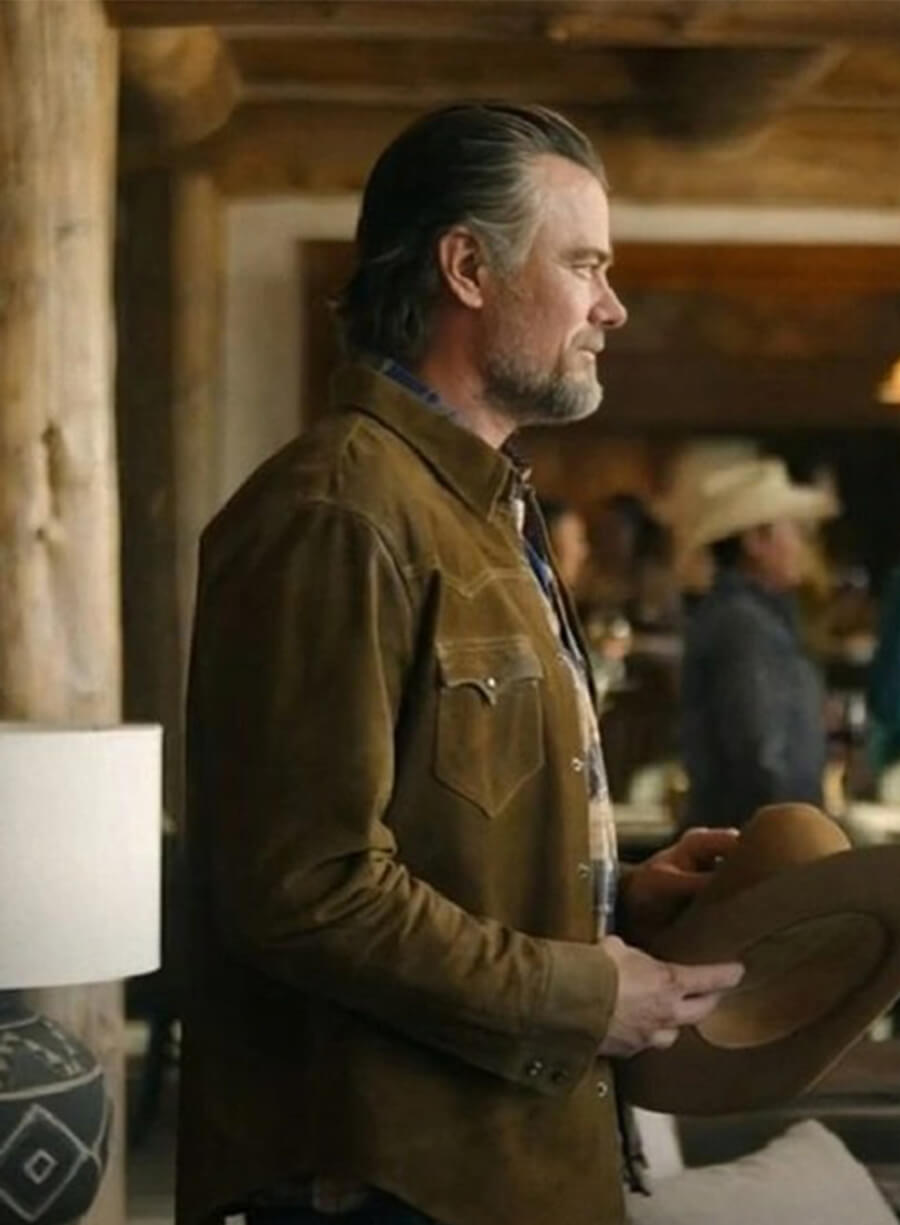 Ransom Canyon 2025 Josh Duhamel Staten Brown Suede Jacket