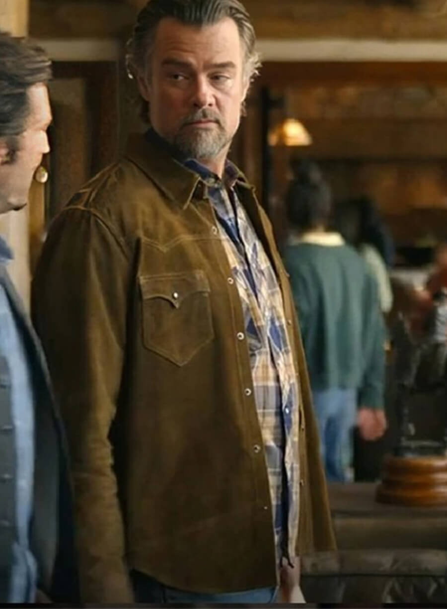 Ransom Canyon 2025 Josh Duhamel Staten Brown Suede Jacket