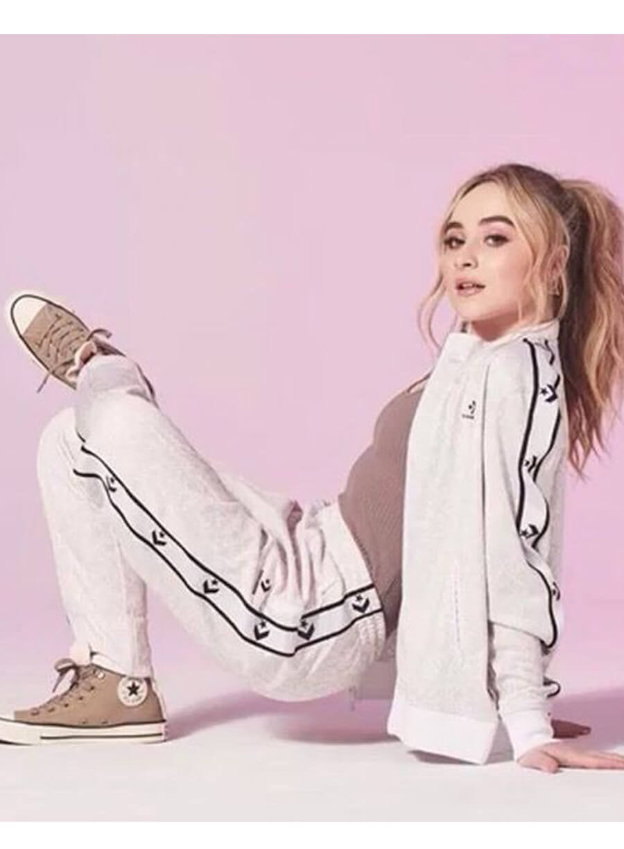 Sabrina Carpenter White Tracksuit