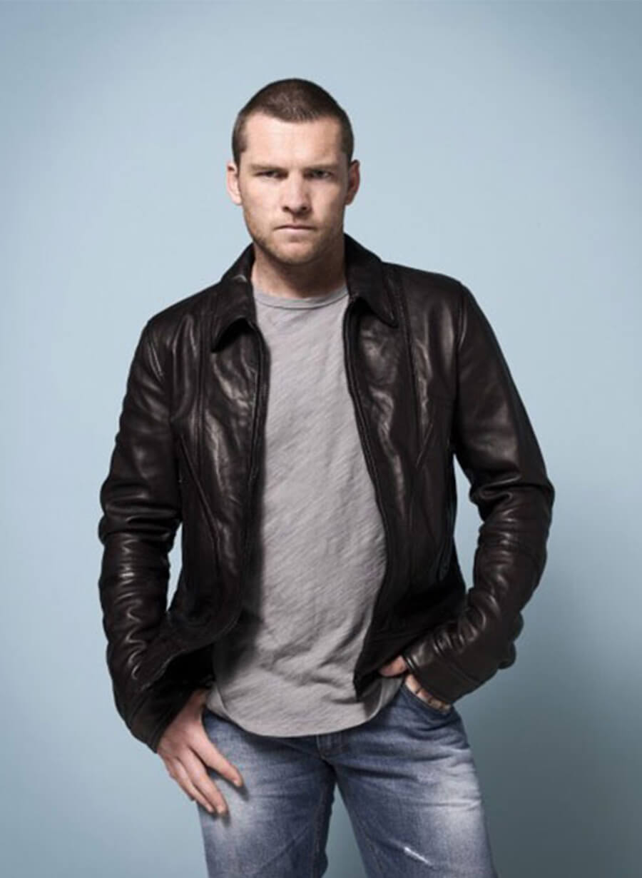 Sam Worthington Black Leather Jacket