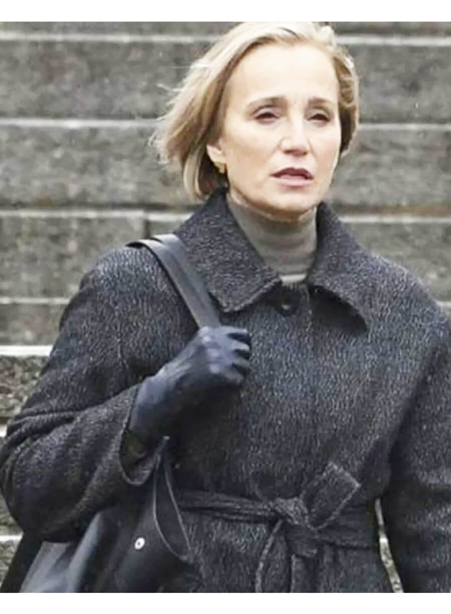 Slow Horses S01 Diana Taverner Black Wool Trench Coat