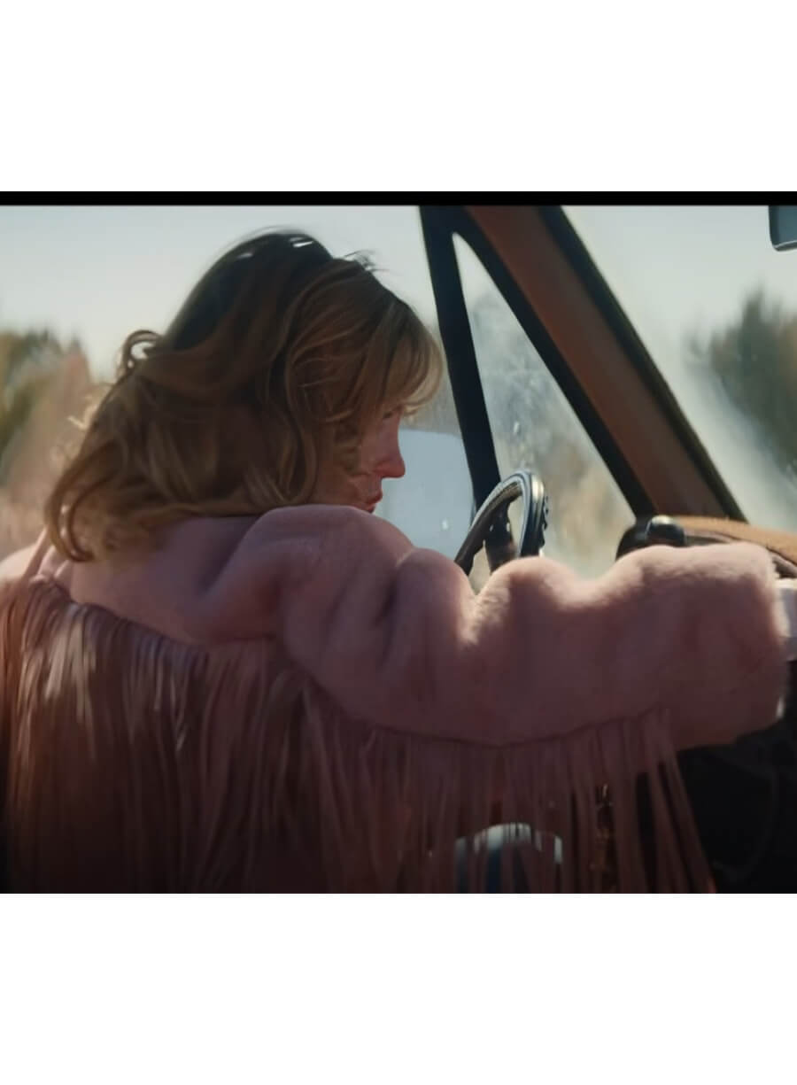 Sydney Sweeney Americana 2025 Penny Poplin Pink Fringe Jacket
