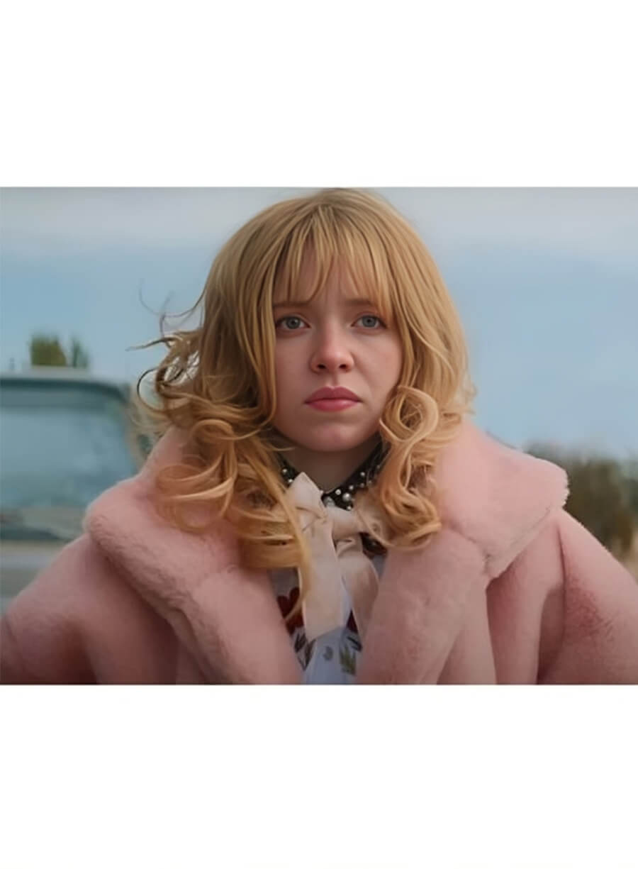 Sydney Sweeney Americana 2025 Penny Poplin Pink Fringe Jacket