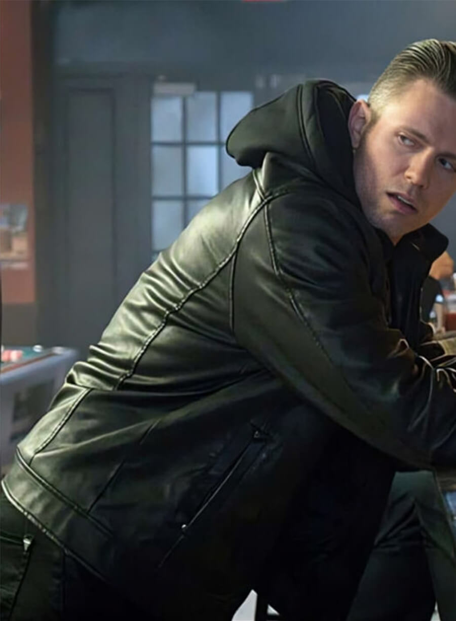 Tahmoh Penikett Supernatural Gadreel Black Biker Leather Jacket