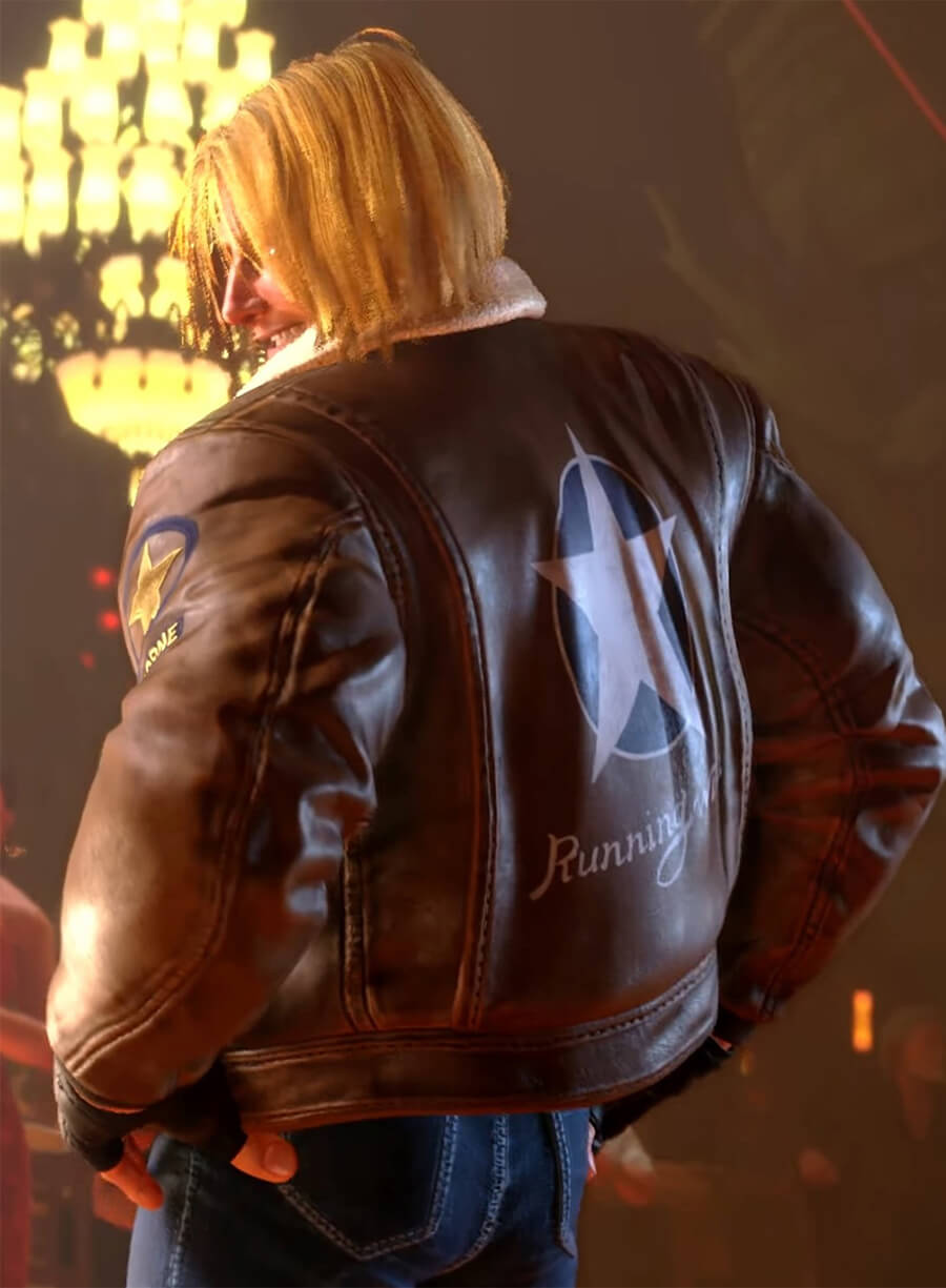Terry Borgard Street Fighter 6 Game Brown Leather Jacket