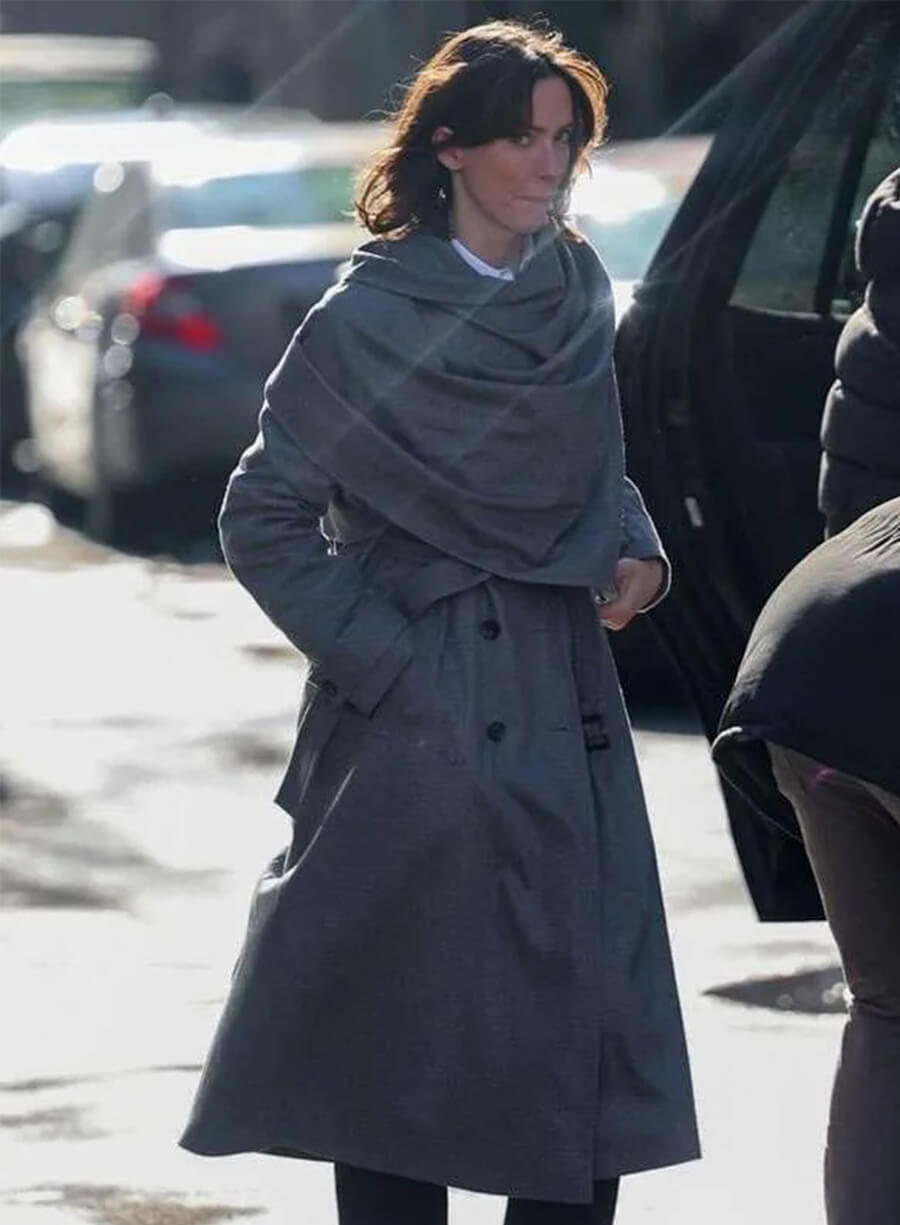 The Beauty Rebecca Hall Jordan Bennett Grey Coat