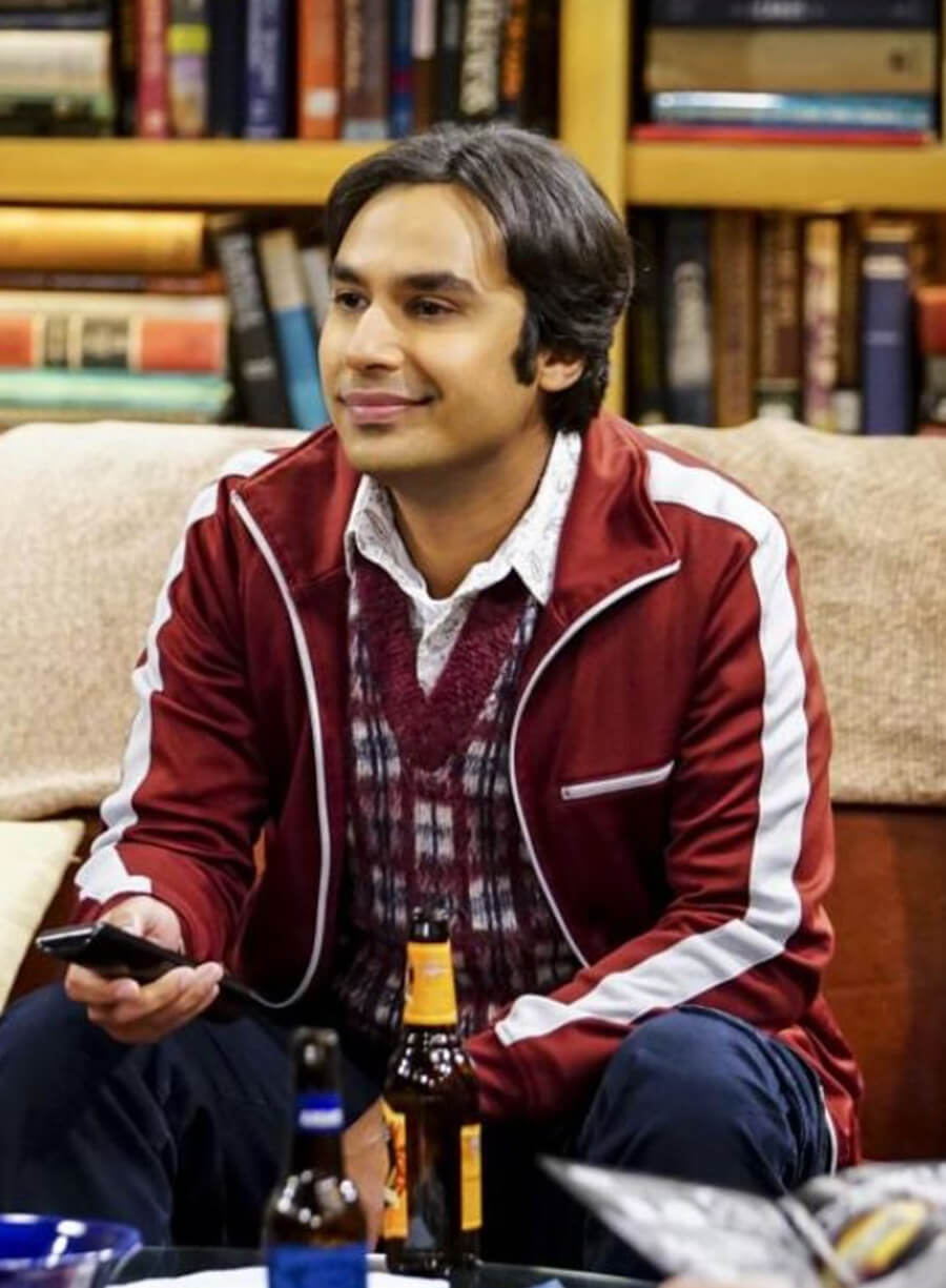 The Big Bang Theory Raj Maroon White Jacket