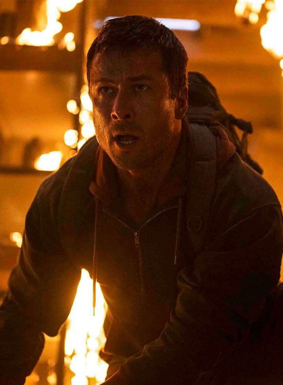 The Running Man Glen Powell Ben Richards Green Red Pullover Hoodie