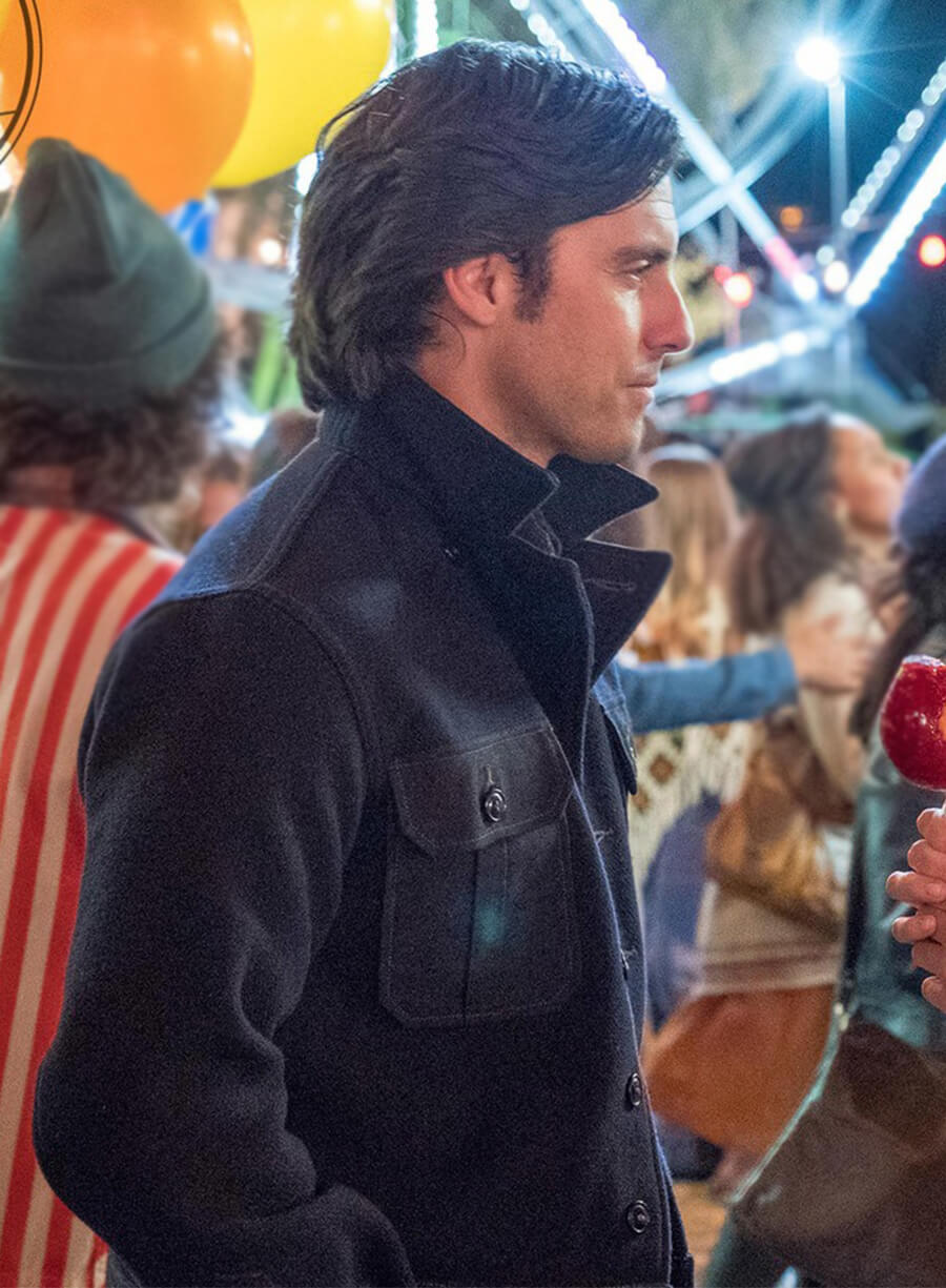 This Is Us Milo Ventimiglia Jack Pearson Black Wool Jacket