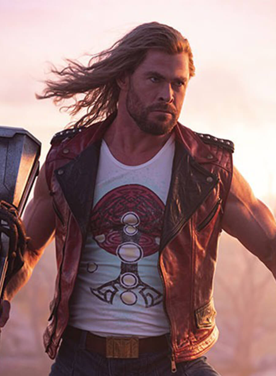Thor Love and Thunder Chris Hemsworth Thor Red Leather Vest