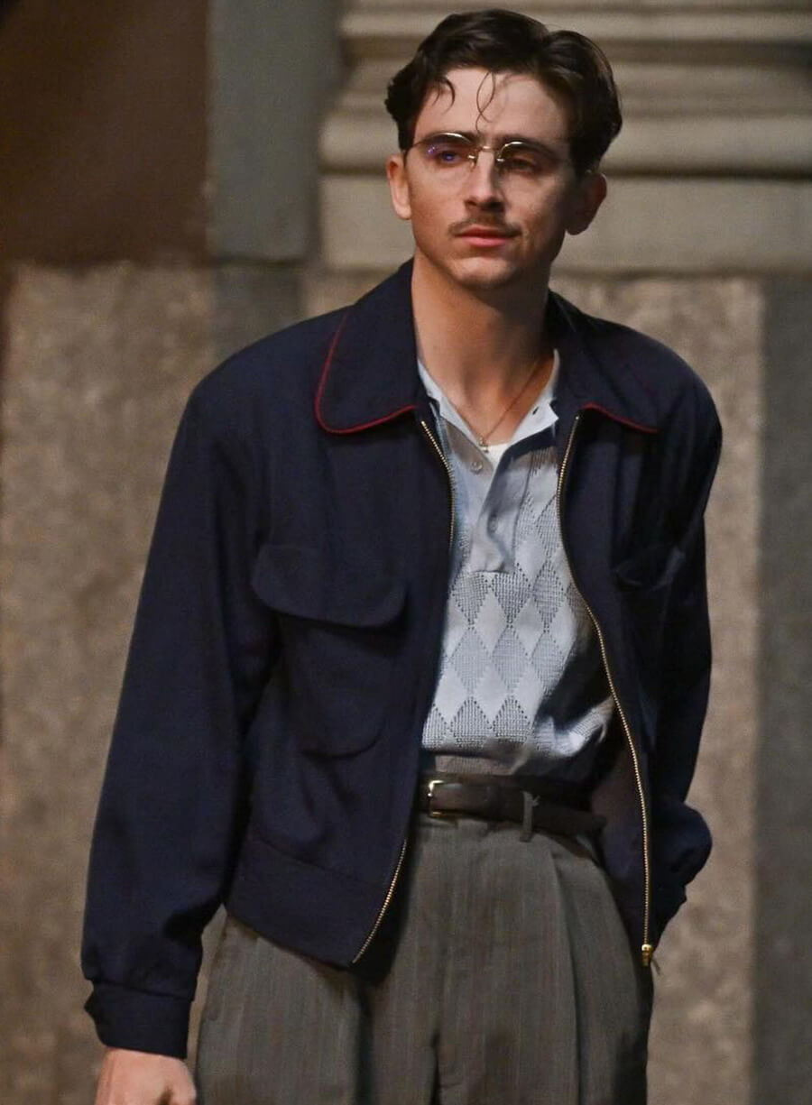 Timothée Chalamet Marty Supreme 2025 Marty Navy Blue Jacket