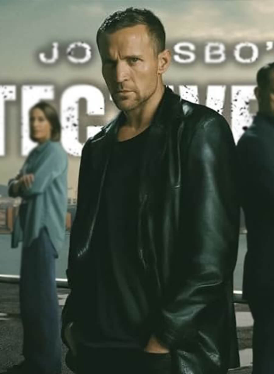 Tobias Santelmann Detective Hole 2026 Harry Hole Leather Blazer