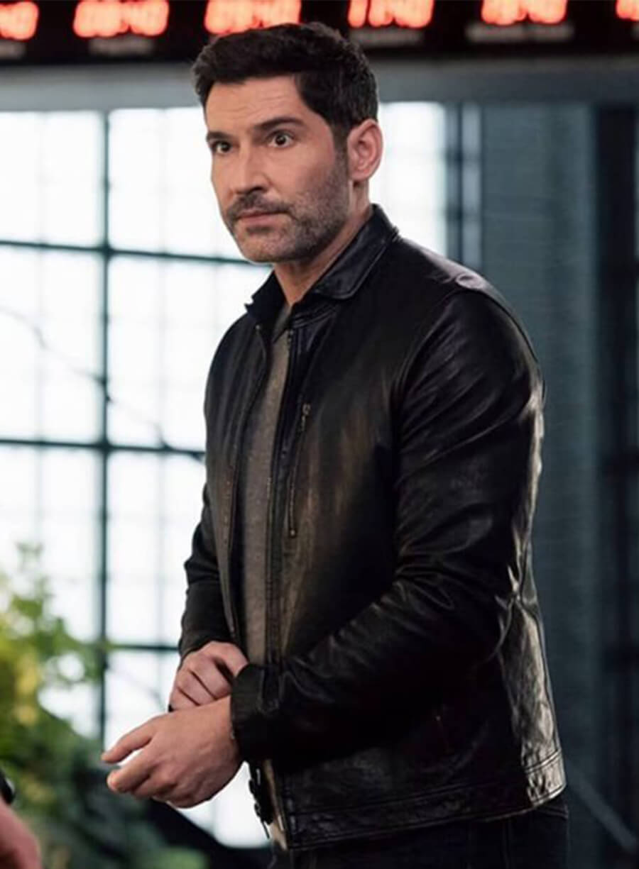 Tom Ellis CIA 2026 Colin Glass Black Leather Jacket
